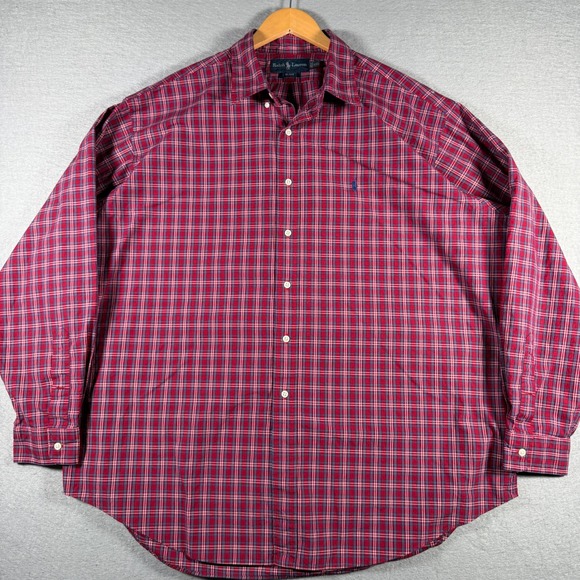 Ralph Lauren Other - Ralph Lauren Blake Mens XXL Red Blue Plaid Button Down Shirt Long Sleeve Cotton